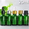 20ml Green Glass Dropperflaska Kosmetisk behållare 20 ml Provtestburk 624PCS Lot Fri frakt