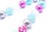 Bellissimo design a colori Collana robusta per bambini Fashion Hot Pink + Silver Bubblegum Bead Chunky Collana Gioielli per bambini per bambine