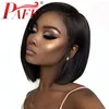 PAFF Short Bob Full Lace Human Hair Wig Brazilian Remy Hair Glueless Straight Short Side Part Wig Pre Plucked Baby Hair