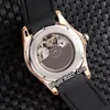 New Bolha Rosa de Ouro Caso L390 / 03694 Crânio Totem Dial Tourbillon Automatic Mens Watch Fisheye vidro Brown Couro Esporte Relógios Watch_zone