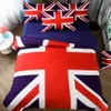 الملك الحجم العلم الأميركي الفراش مجموعة واحدة مزدوجة كاملة UK علم الولايات المتحدة الأمريكية ورقة السرير لحاف الغطاء كيس المخدة 3 / 4PCS ديكور المنزل