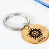 Personlig graveringsnyckelkedjan Key Chain Friendship Presents för kvinnor, vänner, flickor Rostfritt stål Keychain Round Key Ring Gift