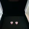 Pendientes de corazón de color rosa brillante plata de ley 925 de oro rosa plateado CZ Diamond regalo de cumpleaños caja original Conjunto de pendientes de Pandora de las mujeres