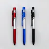 100 stks / partij 4 in 1 Multifunctionele LED Zaklamp Torch Balpen Mobilephone Houder Touch Balpen Capacitieve Stylus Pen