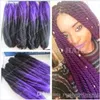 12 Packs Preto Roxo Ombre Cabeça completa Two Tone Marley tranças do cabelo 20inch Synthetic Hair Extensions Kinky Torça trança frete grátis