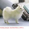 DorimyTrader simulação animal husky pelúcia brinquedo cão samoyed boneca polietileno peles artesanato decoração de casa dy80032