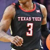 Aangepaste Texas Tech 2022 TTU Basketbal Jersey 25 Adonis Arms 14 Marcus Santos-Silva 3 Ramsey 23 Culver 25 Moretti Mannen Vrouwen Jeugd Kinder Jerseys S-4XL