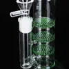 18 inch Glass Bong Water Smoking Pipes 3 Layers Honeycomb Filters with 18mm Bowl for Hookahs Kit