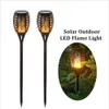 Światła słoneczne Wodoodporne Magnering Flames Pochodnie Lights Outdoor Solar Spotlights Krajobraz Dekoracji Patio Podjazd Oświetlenie 96 LED B5611