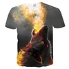 2020 été nouveau T-Shirt pour hommes marque à manches courtes personnalisé 3D étoile ciel auvent loup Fluorescent nouveauté T-shirt Cool hommes T-Shirts