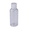 60ml PET plastic bottle with flip cap transparent round shape bottle for makeup remover disposable hand sanitizer gel LX1846