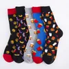 Mode Mens bomullstrumpor Färgglada Jacquard Konst Strumpor Hit Color Dot Long Happy Socks Mäns Klänning Sock 10Pairs / Lot