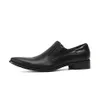 Genuine Men Pointed Toe Classic Leather Business Office Formal Male Black Wedding Dress Shoes Slip on Oxfords Homme 433
