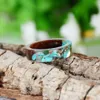 Wood Resin Ring Transparent Epoxy Resin Ring Fashion Handmade Dried Flower Wedding Jewelry Love Ring for Women 2020 New Design