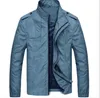 Fashion-Mens Spring Autumn Solid Jacket Zipper Fly Coats Stand Collar Long Sleeved Cotton Jacket Mens Clothing