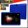 168 Allwinner A33 7 "Android Tablet Tablet Q88 Quad Core Android 4.4 512MB / 4 ГБ Двойные камеры 9 Цвет Bluetooth Лучшие батареи Фонарик C-7PB