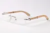 Gromole all'ingrosso- Designer Occhiali da sole senza cerchio per uomini 2017 Fashion Wood Bamboo Retro Buffalo Horn Glasses Brown Black Glass Glass Glass Glass Sungle 304K 304k