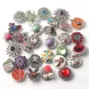 Todo 50 pçslot mix estilos aleatórios 18mm zircão strass metal botão snap charme ajuste pulseiras colar jóias gift13099643