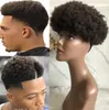 Männer Perücke Herren Haarteile Afro Curl Volle Spitze Toupet Braun Schwarz #1b Vietnamesisches Echthaar System Männer Haarersatz für schwarze Männer