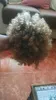 High Puff Afro Curly Ponytail Drawstring Kort Afro Kinky Pony Tail Clip In On Human Gray Curly Hair Bun Extension gjord av äkta grå hår