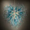 Lujas de araña de lujo Sala de estar Arte de vidrio Iluminación de vidrio LED Bulbos Chihuly Style Murano Cristal Chandelier Colgante Luz de luz