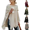 Spring Autumn Asymmetric Sweater Women Poncho Pullover Sweater Asymmetric Overlay Solid Clothing Ladies Casual Fall Tops
