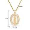 Collier pendentif diamants Fashion-The Virgin Mary pour hommes femmes Pendentifs de luxe creux en or chrétien religieux Chaînes en acier inoxydable