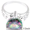 LuckyShine Valentine's Day Gift Fire Rainbow Heart Mystic Topaz 925 Sterling Silver Rings Pendants Earrings Jewelry Set Women Free Shipping