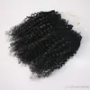 CE-certifierad kinky Jerry Curly Micro Ring Hårförlängningar 400s / Lot Kinky Curly Loop Hair Red 99J Gul naturfärgslinghår