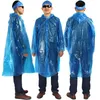 Housse de pluie en plastique Portable vêtements de pluie imperméable extérieur jetable Transparent avec capuche imperméable Camp pluie Cape à capuche Ponchos