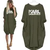 Klänningar kvinnor Karl Lagerfield Woman Dress Designer Letters Karl Loose Letter Luxury bekväm och högkvalitativ vår sommar stor storlek 4xl 5xl plus kläder 1