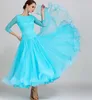 Nieuwe Ballroom Dans Jurk Voor Vrouwen Moderne Waltz Standaard Competitie Dans Jurk Zwart Rood Blauw Hoge Kwaliteit 1 2 mouw Kant Dress218e