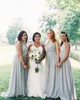 New Elegant Cheap Summer Beach Chiffon Bridesmaid Dresses Hot Long For Weddings Floor Length Maid Of Honor Gowns Plus Size Mixed Styles