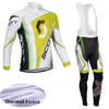 Ensemble de maillot de cyclisme d'hiver SCOTT Team Men polaire thermique à manches longues Chemises de cyclisme Kits de pantalons à bretelles Vêtements de vélo de montagne Combinaisons de sport pour vélo de course Y22041408