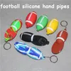 Pipa da calcio in silicone Pipa in vetro colorato Pipa per tabacco Pipa dab rig bruciatore a nafta accessori per fumo pipe a mano