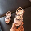 Летняя детская обувь Цветок Baby Girls Beach Pearl Teadler Sandals для дети Девушка Принцесса Крючок Крюк и Лорт Сандалии Обувь Обувь 21-30