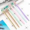 Wholesale Fashion Design Metal Twist Pen Creative Decorative Dry Flower Ball Point Pen Ins Mild Pastel Colors Cheap Cute Pretty Pen for Girl