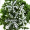 Festes de festas WS 12 pcs Árvore de Natal plástica decorações de floco de neve natal branco neve