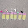 Sleutelhanger Sleutelhangers Tassel Decor Gesp 8 * 3 cm Acryl Leraar Waardering Geschenken Potlood Dangle Charms Sleutelhanger Kerst Halloween A110401