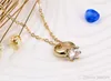 Gold Necklaces 18K Gold Stellux Austrian Crystals Paved Pendant Necklace