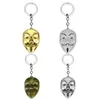 V pour Vendetta Porte-clés Femmes Hommes Pendentif Masque Porte-clés Porte-clés Film Porte-Anneau Cadeaux Bijoux 4styles GGA2652