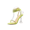 Sandali LanLoJer Summer Rhinestone Women Pumps Shoes Party Gladiator Buckle Strap Cup Tacchi alti Ladies Weeding Dress