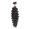 Les cheveux humains vierges brésiliens de couleur naturelle Deep Wave tissent des extensions de trames de cheveux non transformés 8-28 pouces DHL Free