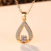 Wholesale- Necklace women gift party Smart Water Drop Pendant necklaces Korean Creative copper ladies accessories Necklace online hot sale