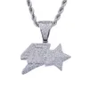 Number 47 Star Pendant & Necklace Hip Hop Jewelry Men's Gold Color Cubic zircon With Rope Chain For Fashion