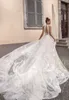 Elihav Sasson Wedding Dresses Plunging Neck Backless Wedding Bridal Gowns Appliqued Sweep Train Castle Beach Wedding Dress Custom Made 3881