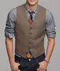 Tweed Men Suit Vest 2018 Khaki Formal Dress Suit Vest Woolen Fashion Slim Fit Waistcoat New Arrival 20193054204