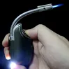 Flexibele slang ontsteking metalen straal butaan aanstekers met led licht mini winddichte sigaret vlam opblaasbare aanstekers geen gas 3 kleuren