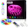 5050 RGB 와이파이 컨트롤러 LED 스트립 라이트 5m 10m 30led / M 네온 유연한 테이프 리본 스트립 블루투스 음악 제어 24V 전원 어댑터