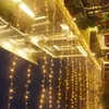 3 M X 2 M Lumières De Noël 110 V 220 V Romantique Fée Étoile LED Rideau Chaîne Éclairage Pour Vacances De Mariage Guirlande Partie fenêtre décoration lumière